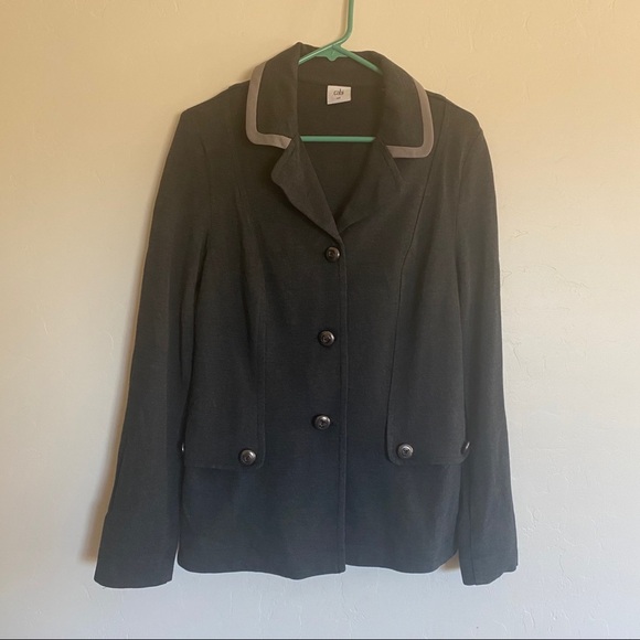 CAbi Gray Crew Blazer Jacket Charcoal Ponte Knit - Picture 3 of 8